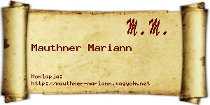 Mauthner Mariann névjegykártya